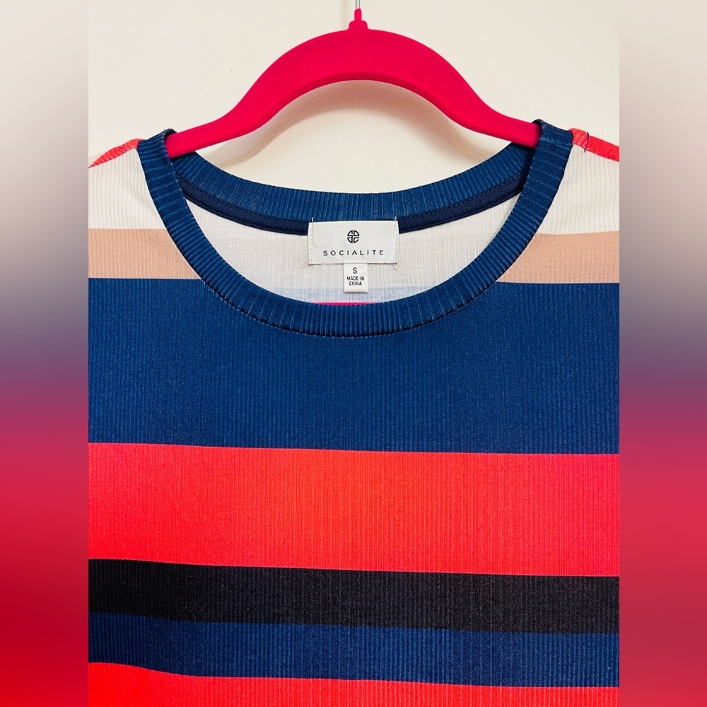 Socialite Wild Child Striped Midi Dress, Small - Picture 3 of 4